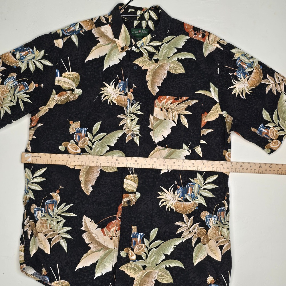 David Taylor Mens Tropical Lobster Cocktail Print Cotton Button Down Shirt Large - Picture 2 of 7